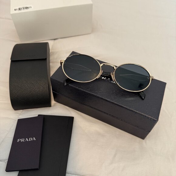 Prada Sunglasses in Pale Gold/Dark Grey - Picture 1 of 8